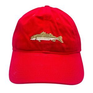 Striped Bass Needlepoint Hat in Rust Red by Smathers & Branson
